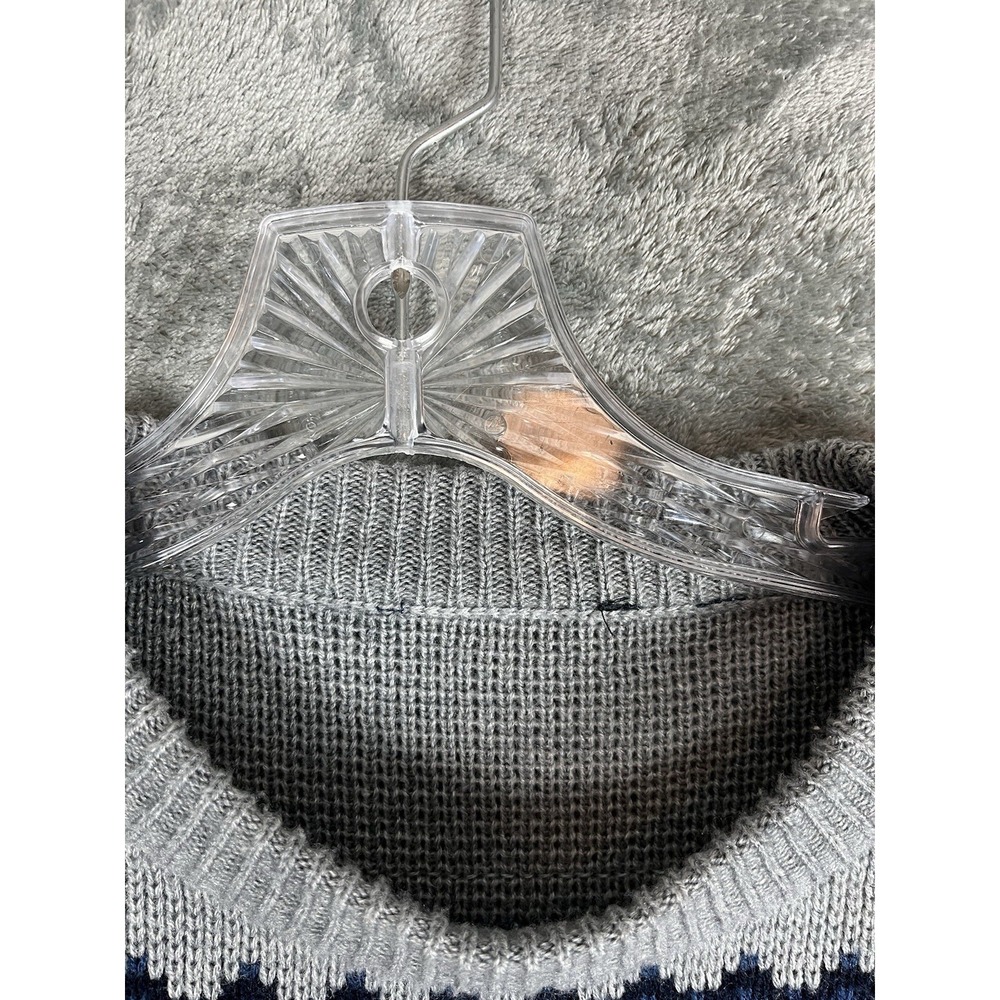 Vintage 80s 90s Crew Neck Grandpa Sweater Mens XL Gray Grunge Retro Academia - Picture 8 of 12